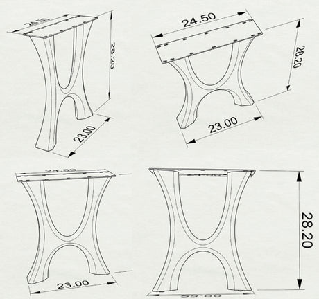 Furniture Legs 405 Haru 28H Modern Metal Dining Table Legs - Set of 2 pcs table legs modern desk live edge table legs industrial wood dining table office desk iron wood table legs sofa large dining table industrial & rustic style heavy duty