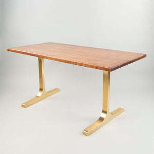 Gold Brass Table Legs - 431 Wineglass - 27W, 28H inch - Set of 2 pcs metal table legs desk legs flowyline design kitchen table dining table furniture standing desk legs modern desk office industrial & rustic style heavy duty