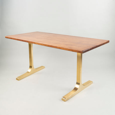 Gold Brass Table Legs - 431 Wineglass - 27W, 28H inch - Set of 2 pcs metal table legs desk legs flowyline design kitchen table dining table furniture standing desk legs modern desk office industrial & rustic style heavy duty