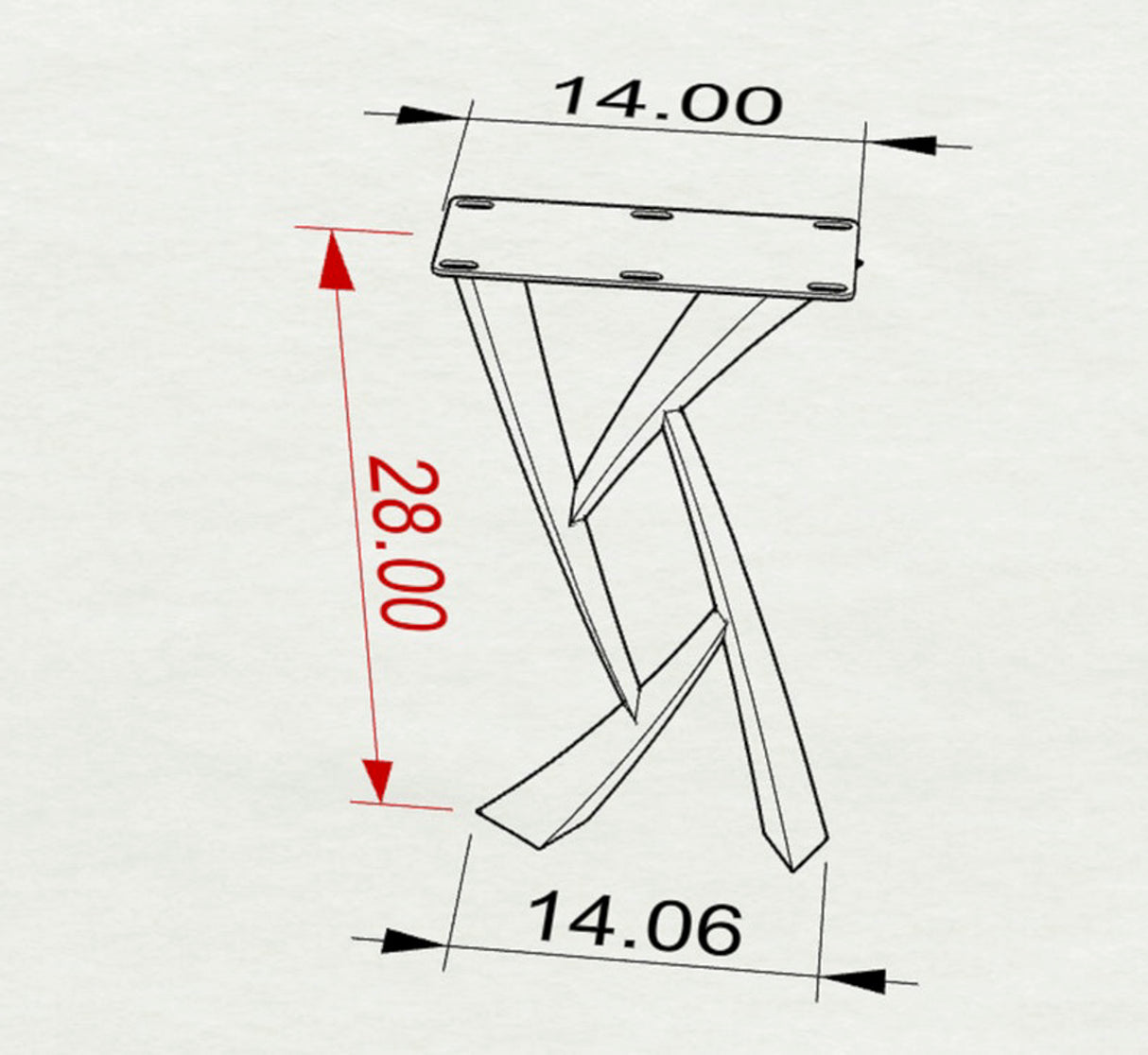Metal Console Table Legs - 203 Draco - 14W, 28H inch - Set of 2 pcs metal table legs coffee table counter table console table dining table side table mid century modern Wood Console Table NarrowLive Edge entryway table console table narrow diy round counter height table bar table