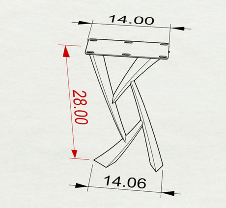Metal Console Table Legs - 203 Draco - 14W, 28H inch - Set of 2 pcs metal table legs coffee table counter table console table dining table side table mid century modern Wood Console Table NarrowLive Edge entryway table console table narrow diy round counter height table bar table