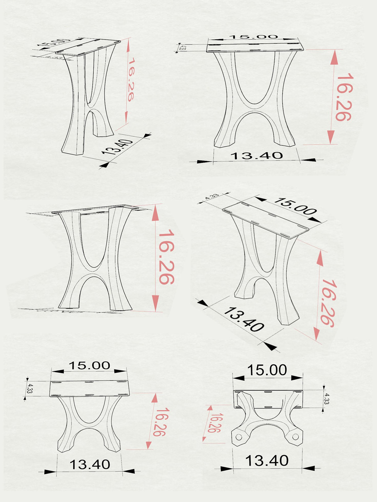 Bench Legs 103 Haru - 13W, 16H inch - Set of 2 pcs of FlowyLine Design Coffee Table Base for DIY furniture dining home decor epoxy woodworkcoffee table legs dining bench outdoor Metal Bench Legs small round coffee table unique narrow wood bench entryway modern metal legs for bench