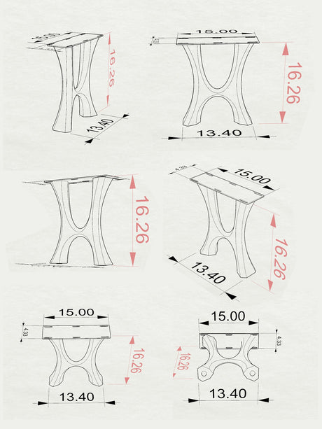 Bench Legs 103 Haru - 13W, 16H inch - Set of 2 pcs of FlowyLine Design Coffee Table Base for DIY furniture dining home decor epoxy woodworkcoffee table legs dining bench outdoor Metal Bench Legs small round coffee table unique narrow wood bench entryway modern metal legs for bench