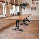 Heavy-duty steel table legs metal designed to support 1000 pounds for dining and work surfaces